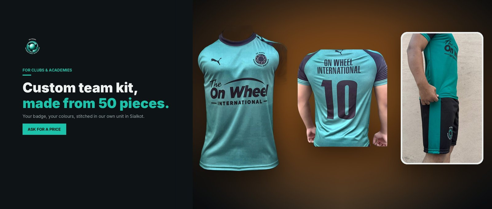 Custom team kit made from 50 pieces — On Wheel International