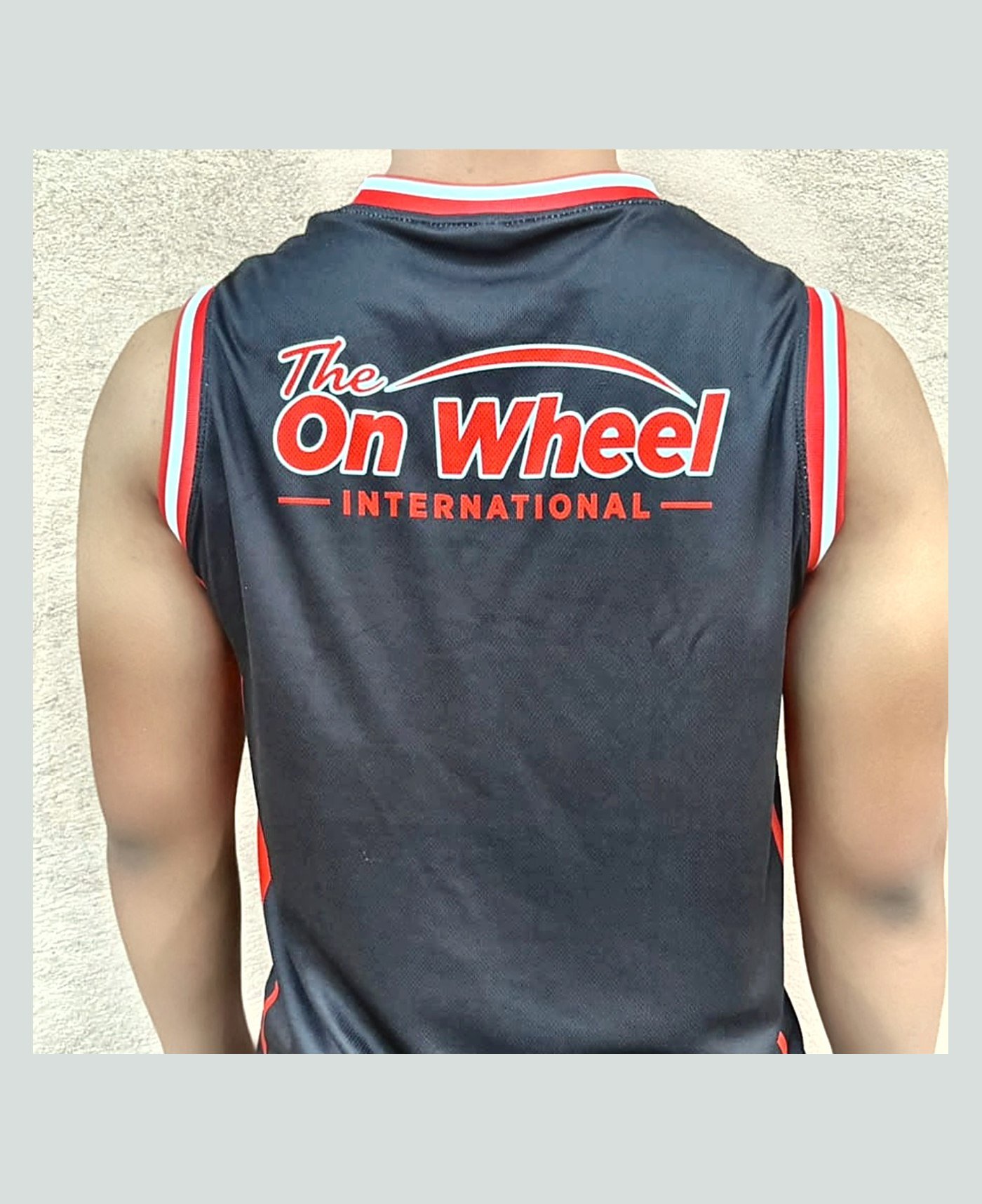 Custom training vest — our own range — made and photographed in sialkot — On Wheel International, Sialkot