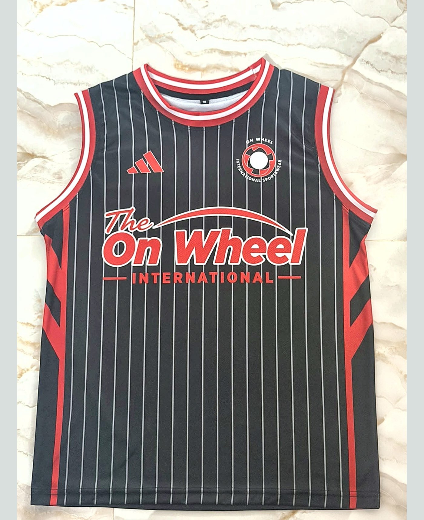 Custom match vest — our own range — made and photographed in sialkot — On Wheel International, Sialkot