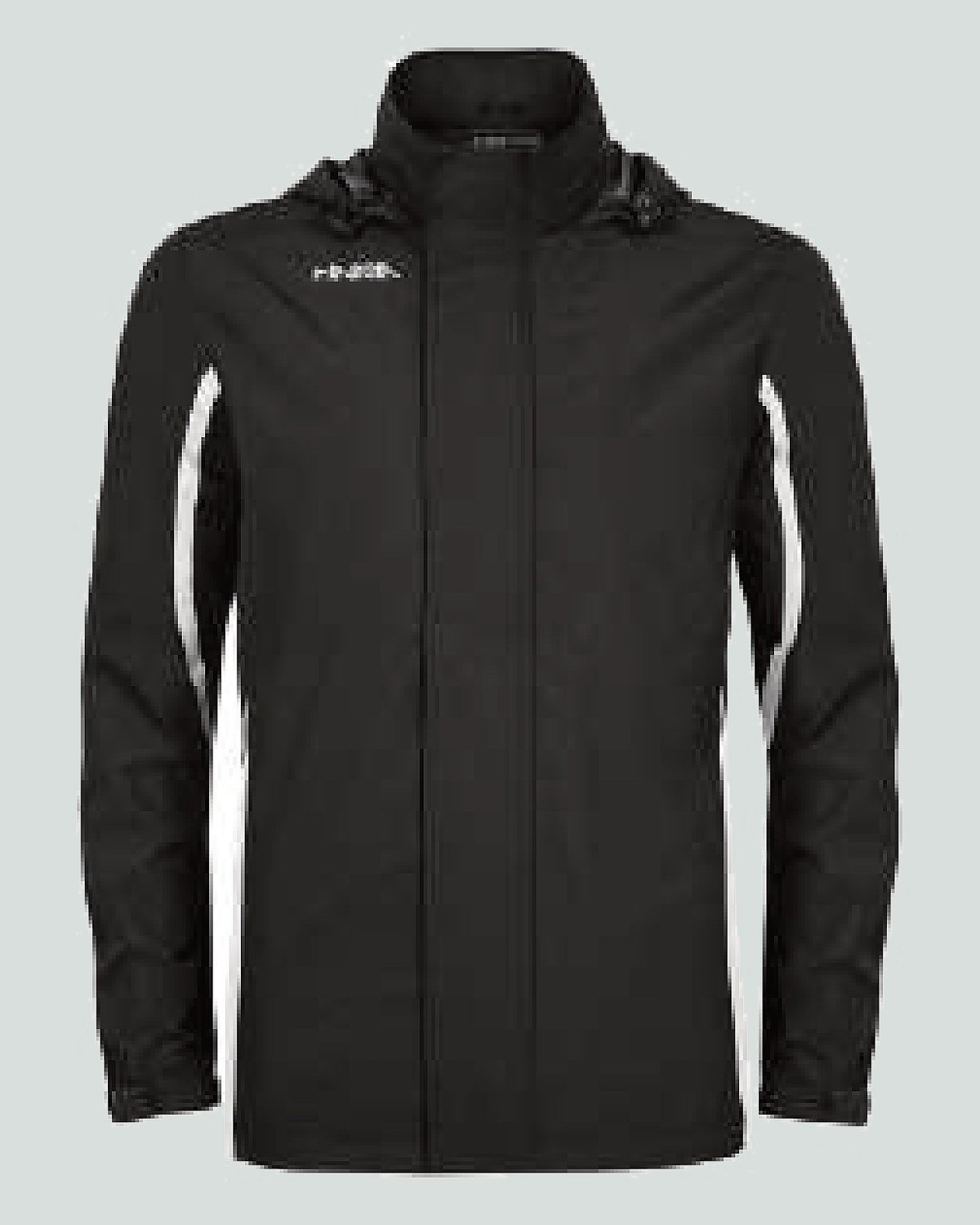 Custom rain jacket — hooded, taped seams, packable — On Wheel International, Sialkot